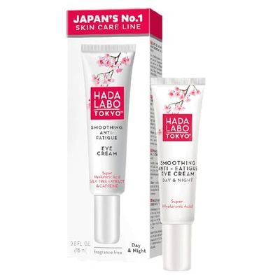 Hada Labo Tokyo Crema blanca antifatiga para el día y la noche, ácido hialurónico, crema hidratante debajo de los ojos