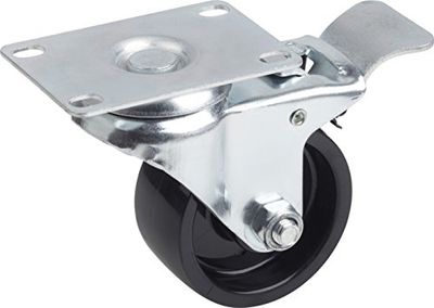 Meister Castor Ø 75 mm ✓ Brake ✓ 91 x 62 mm Plate ✓ Polyamide Wheels ✓ Hard Tread ✓ ✓ 100 kg Bearing/Transport Roller Furniture/Roller Heavy Duty Roller 803020