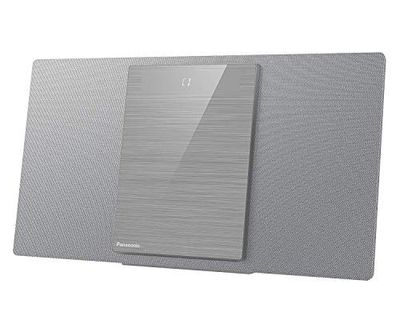 Panasonic SC-HC412EG-S Système Hi-Fi multi-sources micro-compact, CD, Bluetooth, Radio FM, DAB+, Lecture automatique AUX-IN, USB, Space Tune, LincsD-Amp, Audio de haute qualité, Montage mural, Argenté