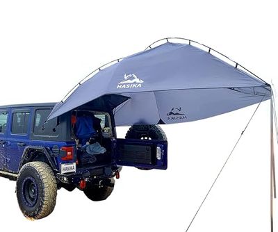 Hasika Awning Camper Trailer Roof Top Family Tent for Beach Camping SUV, MPV, Hatchback and Sedan Anti-UV Tents for Camping 6 Person by