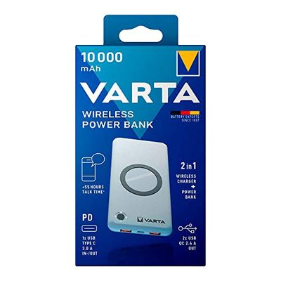 Draadloze accu met 10.000 mAh, compatibel met spanningen van 100/240 V, ideaal om je apparaten overal opgeladen en klaar voor gebruik te houden.