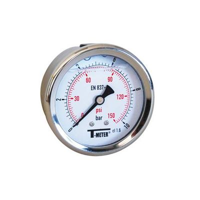 Sferaco - Manomètre bain glycérine en inox - Manomètre boitier inox à bain de glycérine AXIAL Mâle 1/4" (8/13) - Ø63 - Pression 0/25 bar - Sferaco