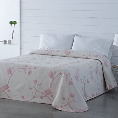 VIALMAN Colcha Bouti Leve Sofia para cama de solteiro de 105 cm, cama de 105, tamanho colcha de 200 x 270 cm, cor rosa