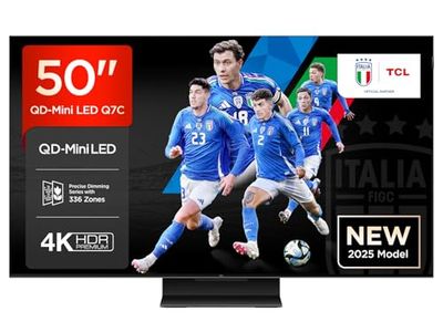 TCL 50Q7C 50” QLED TV 4K QD-Mini LED, HDR Premium 2000, Google TV (Dolby Vision IQ & Atmos, Pannello HVA, Refresh Rate 144Hz, Game Master, Google Assistant Hands-Free, Apple AirPlay 2 & Alexa)
