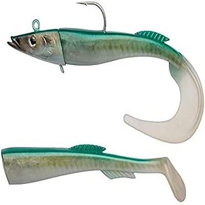 Berkley PowerBait Power Sandeel – Señuelo de Pesca Suave para Agua Salada para lubina, abadejo, Bacalao, Ling y Wrasse – Cola de Pala y Cola rizada incluida, sandeel, 130 g | 21 cm
