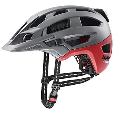 uvex Finale Light 2,0 - Casque de Ville sûr pour Hommes et Femmes - Éclairage LED Compris - Capteur de Lumière Autom, Silver Red Matt - 52-57 cm