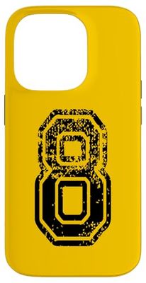 Numero 8 Grungy College stile sportivo nero Custodia per iPhone 14 Pro
