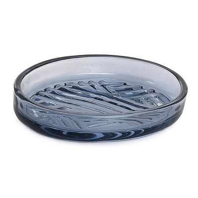 Gedy Corinne Boîte à Savon en Cristal Bleu 13 x 9,3 x 2,4 cm