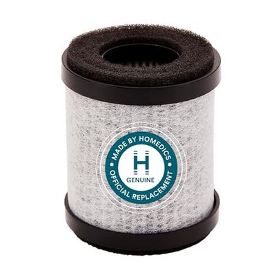 HoMedics TotalClean Lot de 3 filtres HEPA de rechange avec charbon actif et préfiltre, élimine les allergènes, réduit les odeurs, capture les particules, pour les modèles portables AP-P60-BK et