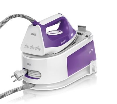 Braun Carestyle 1 IS1014VI Strijkstation (6 bar druk 120 g/min en stoomstoot 360 g/min, Freeglide-zool, EasyLock, EasyCalcClean) wit/paars
