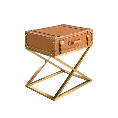 Mesa rincón rectangular en piel de origen vacuno