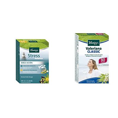 Kneipp Stress Balance Comprimidos 30TBL, Negro, Normal + Valeriana classic 90 grageas