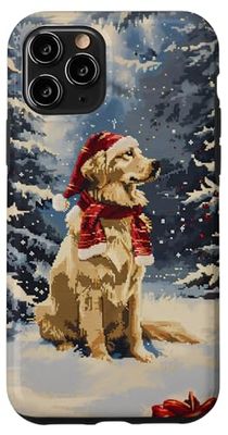 Carcasa para iPhone 11 Pro Funny Golden Retriever - Árbol de Navidad para mamá y papá