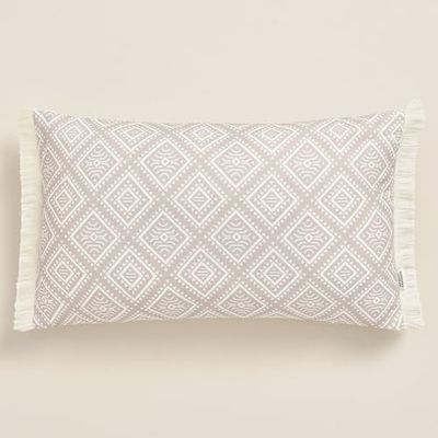 ROOM99 Coco 30 x 50 cm Housse de Coussin décoratif Esthétique Moderne Chambre Salon Boho Coton avec Franges