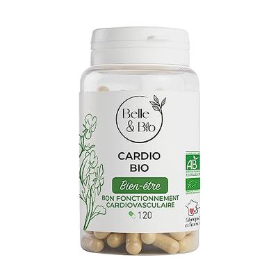 ACTION CARDIOVASCULAIRE & CHOLESTÉROL - CARDIO BIO - Ail, Aubépine, Olivier, Reine des Près Bio certifiés Ecocert - 120 gélules - Pilulier - Fabriqué en France