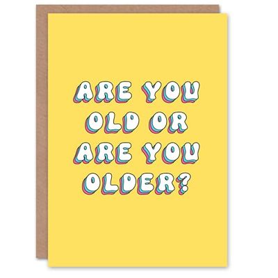 Artery8 Birthday Card Old Or Older Fun Funny Happy Joke Humour For Her Gran Sister Niece Daughter Wife Woman Greeting Card