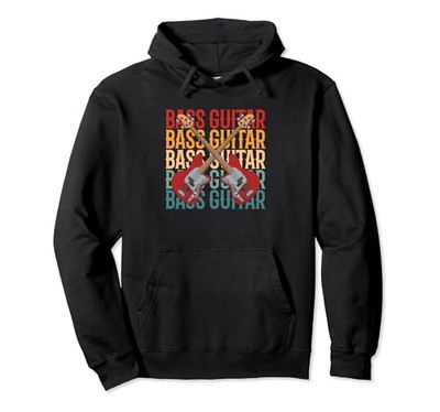 Retro Bajo Eléctrico Guitarrista - Música Vintage Bajista Sudadera con Capucha