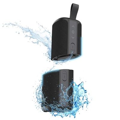 T'nB - Altoparlante Bluetooth portatile 2 in 1, impermeabile, galleggiante, impermeabile all'acqua resistanza, stereo, Bluetooth 5.0 compatto, controlli integrati, altoparlante wireless – colore nero