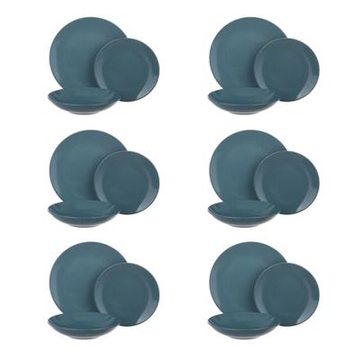 Ensemble de table de style bleu 18 pièces