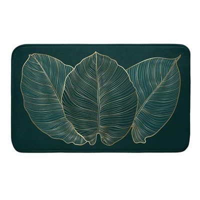 douceur d'intérieur, Tapis de Bain (45 x 75 cm) Jade, Microfibre Imprimée