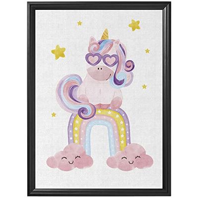 Arterby's® - Premium Poster Quadro Cornice Tela Canvas Dipinto Mood - Illustrazione Poster Cameretta Bambini - Made in Italy - HD Tela con Cornice Decorativa Nera 40x50 cm A0020 D002