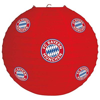 Amscan 9906517 - Lanterna FC Bayern Monaco, 1 pezzo, dimensione 20 cm, in carta, con logo Bayern, perfetta come decorazione per feste di tifosi o feste di calcio
