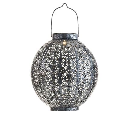Pauleen Sunshine Aura 48069 Lanterna Solare Stile Marocchino Argentata per Esterno-Balcone o Giardino 0.005 W
