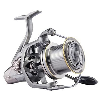 HAUT TON Spinning Reel 8000/9000/10000/12000/14000,17+1BB Graphite Frame Surf Fishing Reels,4.8:1 Gear Ratio 55lbs Max Drag Inshore&Offshore Saltwater Fish (Ngk Graphite Frame, HT-NGK-10000)