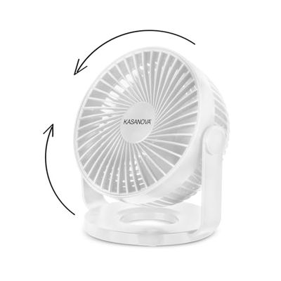 KASANOVA draadloze mini-tafelventilator, wit