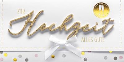 Biglietto per matrimonio, motivo: "Alles Gute - 11 x 22 cm