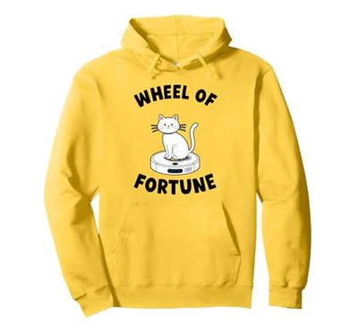 Wheel Of Fortune Cat On Robot Vacuum Cleaner Cat Pullover Hoodie
