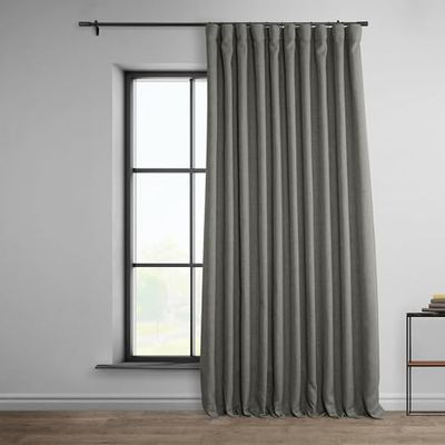 HPD Half Price Drapes Tende oscuranti in finto lino, lunghe 305 cm, extra larghe, lussuose tende in lino per camera da letto e soggiorno (1 pannello), 100 W x 120 L, grigio blazer