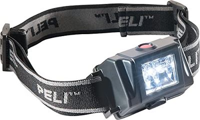 PELI 2610Z0 ATEX Zone 0 Veiligheidsgoedgekeurde LED Hoofdlamp, Bewezen Premium Kwaliteit voor Brandweer en Industrieel Gebruik, IPX4 Waterbestendig, 47 Uur Autonomie, Kleur: Zwart