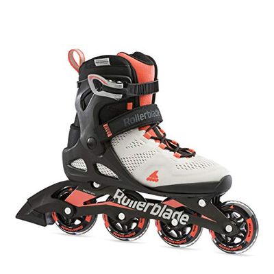 Rollerblade dam W makroblade 80 vuxen fitness, prestanda inline-skridskor, glaciärgrå/korall, 5 UK