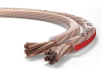 Oehlbach Speaker Wire SP-25 - câble de Haut-Parleur stéréo Hi-FI, câble de Haut-Parleur avec OFC (cuivre sans oxygène) 2x2.5 mm² Mini Coil Speaker Cable - 10m Transparent