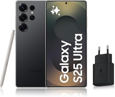 Samsung Galaxy S25 Ultra, 5G Android smartphone met Galaxy AI, 256 GB, snellader 25 W inbegrepen, smartphone ontgrendeld, titanium zwart