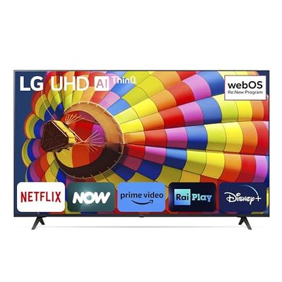 LG UHD 65'', Serie UT8000 2024, 65UT80006LA, Smart TV 4K, Ultra HD, Processore α5 Gen7, 20W, 3 HDMI, HDR10 Pro, Filmmaker Mode, Game Optimizer, Alexa, Wi-Fi, webOS 24, Telecomando Puntatore
