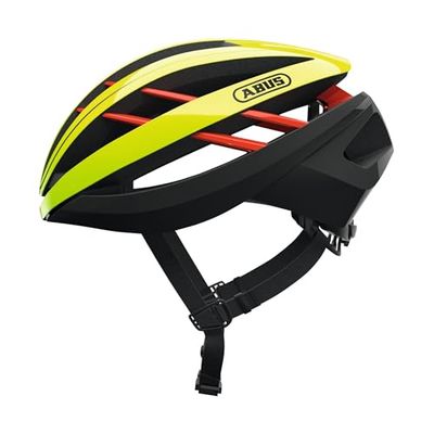 ABUS Aventor - Capacete de bicicleta muito bem ventilado para ciclismo desportivo profissional - unissexo, para homem e mulher - amarelo, tamanho S