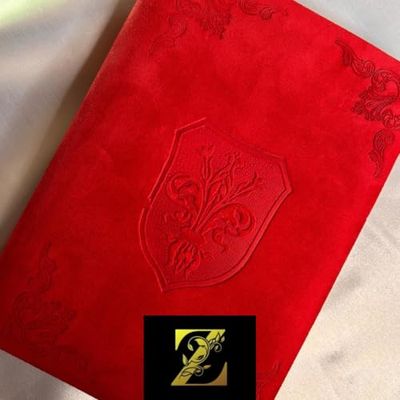Diario scamogliato con stemma giglio e angoli in foglie di Acanto (9 x 13)