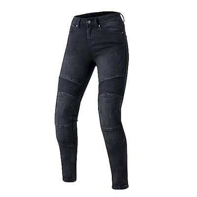 OZONE MOTO Agness II Lady Calças de ganga de mota para mulher | forro de fibra amida | protetores de joelho nível 2, bolsos para protetores de anca e oxis, Slim Fit