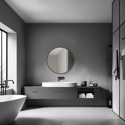 Armoire de Toilette Lumineuse Talos Black Nova Ø60 cm Noir - Meuble de Salle de Bain avec Miroir et 2 étagères - Aluminium - Fond Miroir
