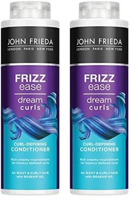 John Frieda Frizz Ease Dream Curls Curl Defining Conditioner 500ml, Anti-Frizz Conditioner for Curly, Wavy Hair, Conditioner for Natural Curls (Pack of 2)