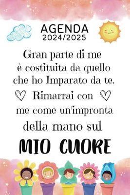 Regalo Maestre fine anno: Agenda Settimanale GRAZIE Maestra Insegnante personalizzato Asilo Nido Elementare