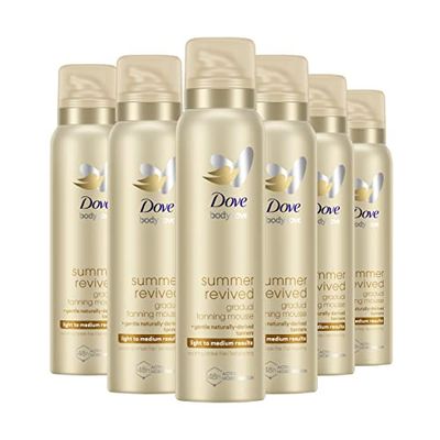 Dove Body Love Summer Revived Medium-Dark Zelfbruinende Bodymousse, voor een medium tot donker gebruinde huid - 6 x 150 ml - Voordeelverpakking