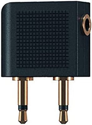 Oehlbach I-Jack Ad Flight - adaptador de avião, 2 conectores estéreo macho de 3,5 mm para fêmea estéreo de 3,5 mm, adequado para todas as companhias aéreas (preto)