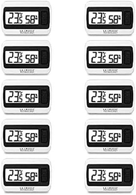 LA CROSSE TECHNOLOGY - WS7005 Lot de 10 Thermo/hygro intérieurs - Blanc