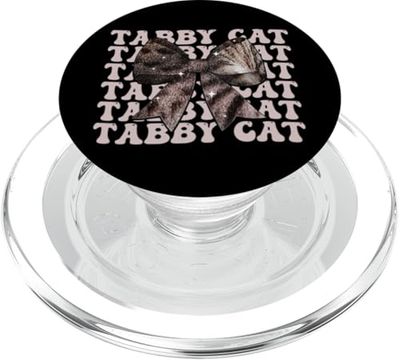 Coquette Bow Tabby Cat Girl Cat Mom Día de la Madre PopSockets PopGrip para MagSafe