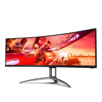 AOC Monitor Agon Gaming AG493UCX2-49 pulgadas Dual QHD, USB-C 165Hz, VA, 1ms, FreeSync Premium Pro, FlickerFree, Low Blue Mode (5120x1440, 400cd/m, HDMI 3x3.0, Displayport 1x1.4)
