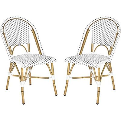 Safavieh Juego de 2 sillas de Comedor para Exteriores, en Gris y Blanco y marrón Claro
