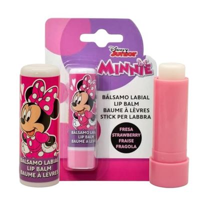 Disney Minnie Mouse Strawberry Flavour Lip Balm – Moisturizing & Hydrating Formula | Natural & Dermatologically Tested | Perfect for Kids & Adults, 4g